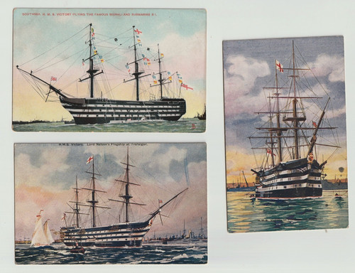 Three old art postcards m - three, postcards,