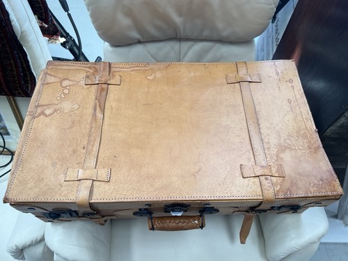 Vintage leather suitcase - vintage,
