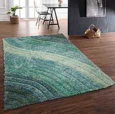 Ultra Soft Plush Rugs Large Trendy High Pile Blue Red Teal | Lena By DS Living