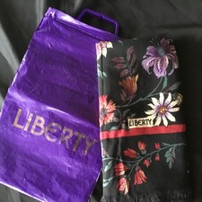 Vintage 1980s large Scarf shawl Liberty Of London Varuna Wool & original bag