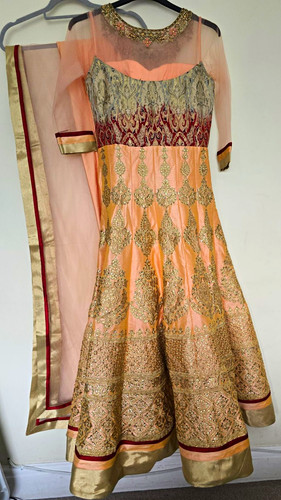 Pink embroidered lengha with - pink,