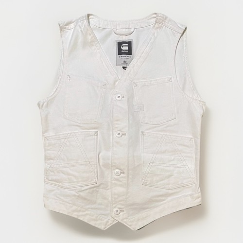 Star crotch white gilet - a-crotch,