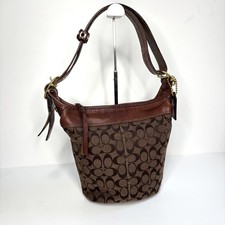 Coach Vintage Brown Crossbody Shoulder Bag Canvas Leather 11437 Duffle Sac Hobo