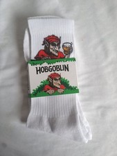 OFFICIAL WYCHWOOD BREWERY HOBGOBLIN SOCKS - WHITE, SIZE 7-11 - NEW