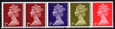 1967 SG 725m Multi-Value Coil Strip Machin Definitives Spec U32 Unmounted Mint