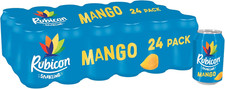 Rubicon 24 Pack Sparkling Mango Flavoured Fizzy Drink with Real Fruit Juice, Han