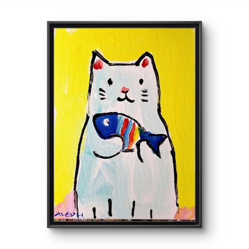 Aleph hand painted cat fish - hand,