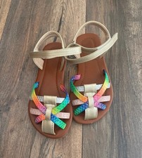 Rainbow Sandals Size 26 Uk 8.5 9 10 Girls Summer Holiday Beach Party