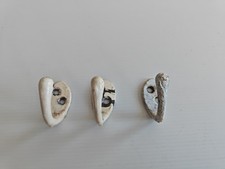 3 off Vintage Cast Iron Coat Hooks in a Shabby Chic Cream Finish