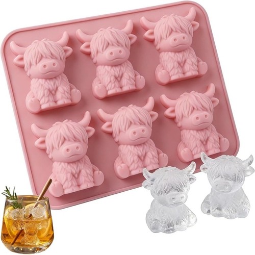 Highland cow ice cube - 3d,