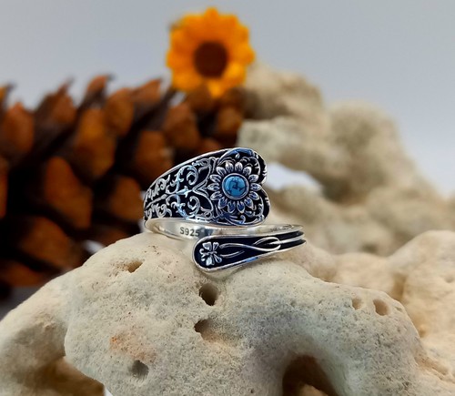 925 sterling silver spoon - silver, ring