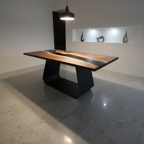 Solid walnut epoxy river - solid,