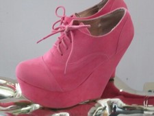 Salmon pink faux suede