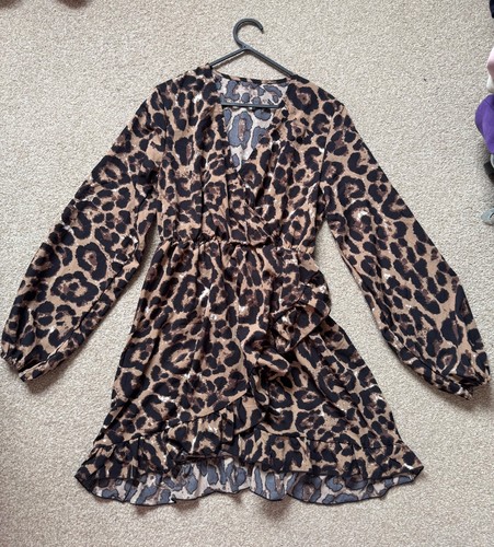 Leopard dress above knee - leopard,
