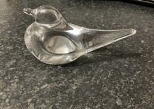 Preloved DAUM France Art Glass Crystal Roosting BIRD DOVE PIGEON Figurine