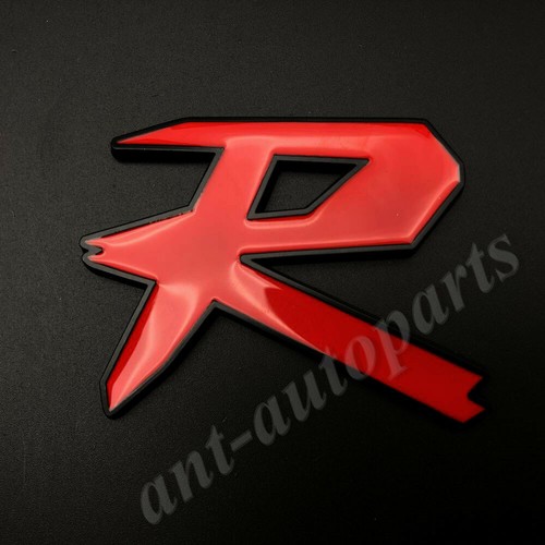 Red racing metal badge - metal,