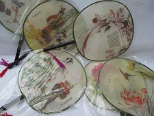 QUALITY CHINESE JAPANESE GEISHA FANCYDRESS COSTUME SILK WOOD DECORATIVE FAN 23cm