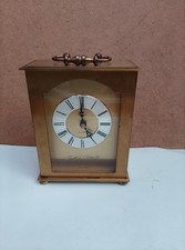 Vintage Coral Brass Carriage Quartz Mantel Clock