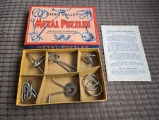 Original Chad Valley Metal Puzzles in Box 1950s - with Instructions - Complete