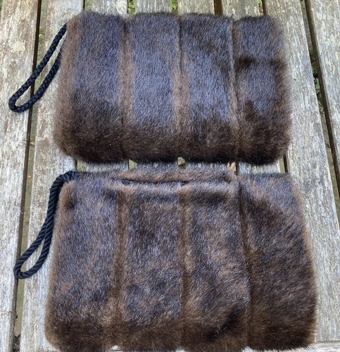 Two brown faux - muffs, new