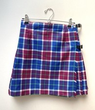 Lochcarron Vintage tartan wool mini kilt skirt size 8 10 pleated new year party