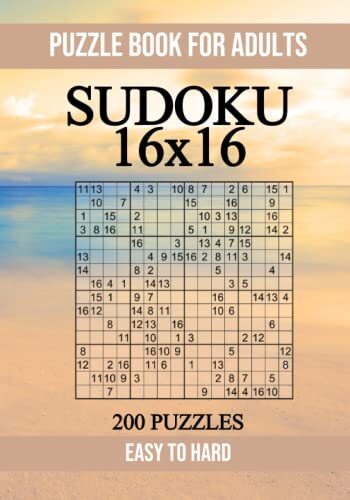 Sudoku 16x16 puzzle book for - book,