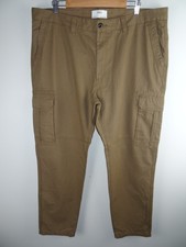 M&S Mens Cargo Pants Jeans W42 L31 Cotton Brown SIZE Waist 42" Leg 31" - NWOT