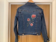 EMBROIDERED DENIM JACKET BY ASHLEY MASON SZ S/M 10 36"