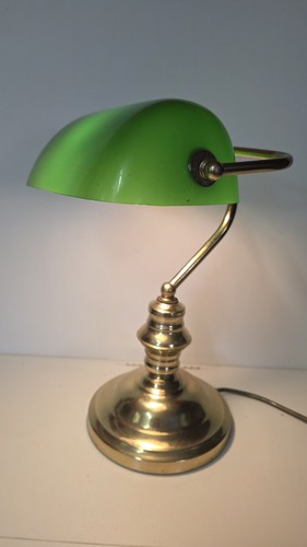 Vintage banker lamp - banker, green