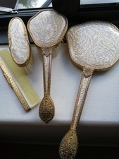 Regent of London vintage dressing table vanity set: mirror, comb,  Brushes 