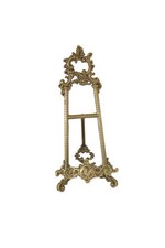 Brass Picture Easel Vintage Stand Plate Picture Holder Ornate  15.75” Tall