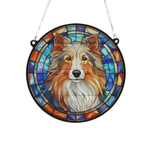 Sheltie stained glass - glass, effect