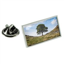 Sycamore Gap Tree Image Rectangle Lapel Pin Badge