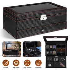 Black Leather Watch Storage