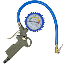 Garage Air Line Tyre Pump Inflator Pressure Gauge For Compressor Gun Car Van