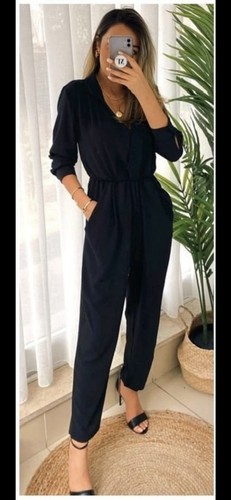 Black fluid jumpsuit cross - h&m,