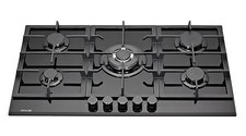 MILLAR GH9051TB 5 Burner Built-in Gas on Glass Hob 90cm Cast Iron Stands 