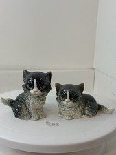 Pair Of Grey Goebel Cats West Germany 