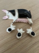 Vintage Hagen Renaker Pig Sow And Piglets From The 80s