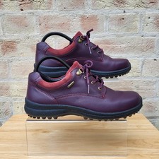 Hotter Ramble Gore-Tex Shoes Womens 6.5 Burgundy Red Walking Hiking Waterproof