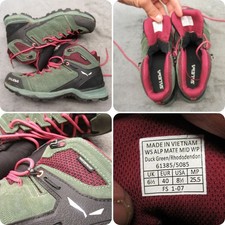 Salewa Womens Hiking Boots 8.5 Duck Green Waterproof Lace-Up Alp Mate Mid Duck