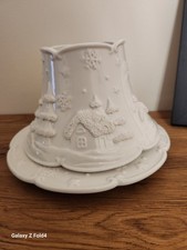 Yankee Candle Large Jar Topper And Tray Ceramic Xmas Edition