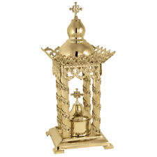 14" Greek Safe Church Altar Holy Religious Brass Tabernacle Ciborium wth Pillars