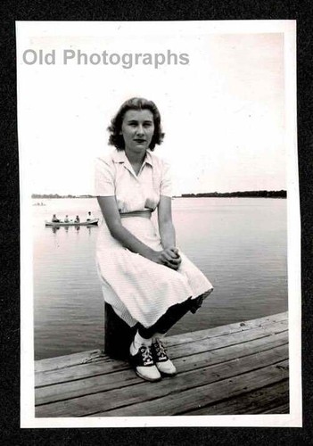 Woman lady lake dock dress - woman,