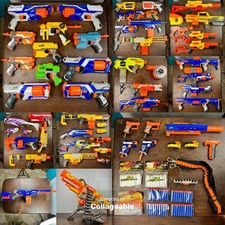 Cleaned NERF GUN MEGA BUNDLE x49 N-Strike Havok Drum Magazines Scopes Ammo Darts