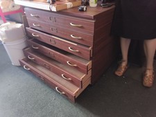 Vintage A1+ Sized Six Drawer Plan Map Chest Cabinet