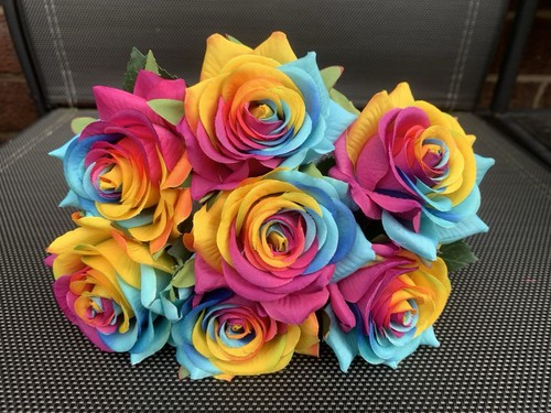 Rainbow roses bouquet - 7,