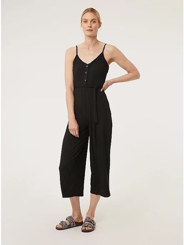 Black ribbed summer cropped - black,