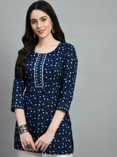 Indian Women Blue Cotton