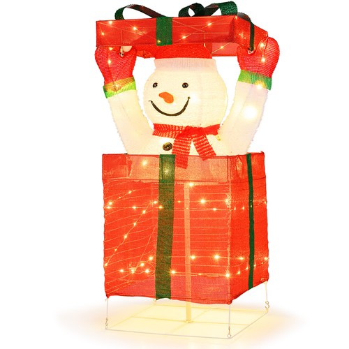 Lighted snowman gift - snowman, box